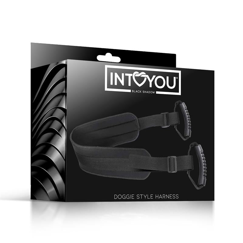 INTOYOU BLACK SHADOW - DOGGIE STYLE HARNESS VEGAN LEATHER