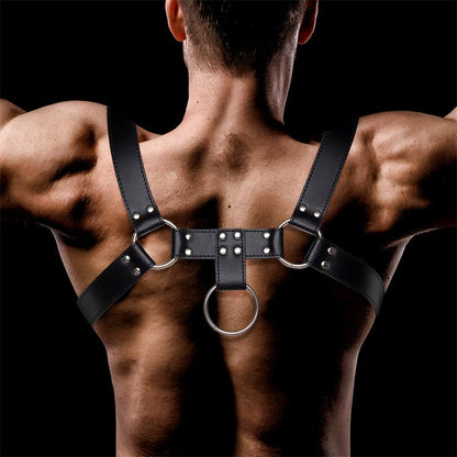 INTOYOU BDSM LINE - DOMINE MALE CHEST BONDAGE HARNESS VEGAN LEATHER