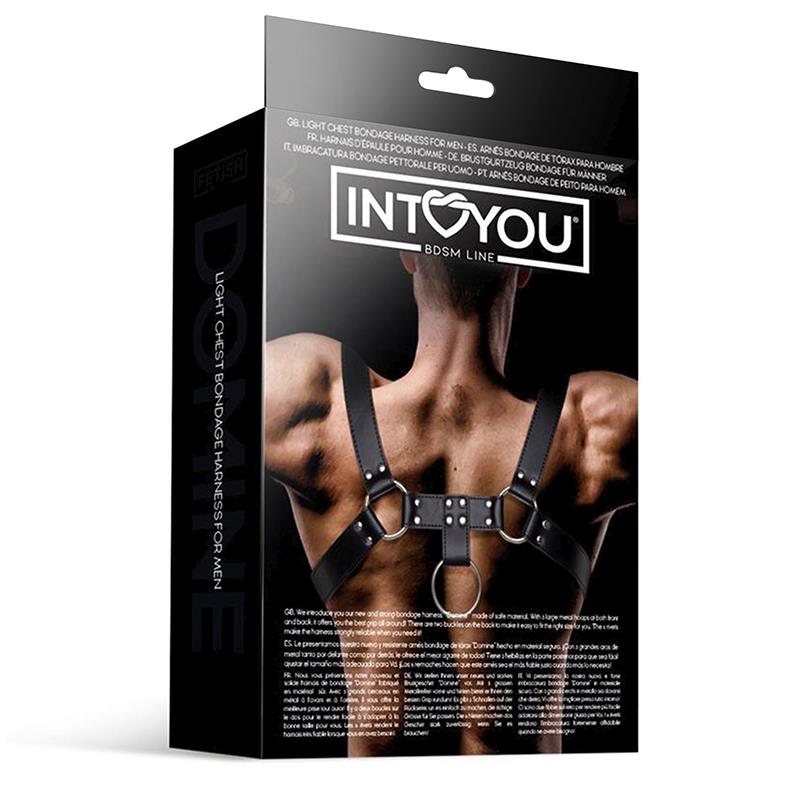 INTOYOU BDSM LINE - DOMINE MALE CHEST BONDAGE HARNESS VEGAN LEATHER