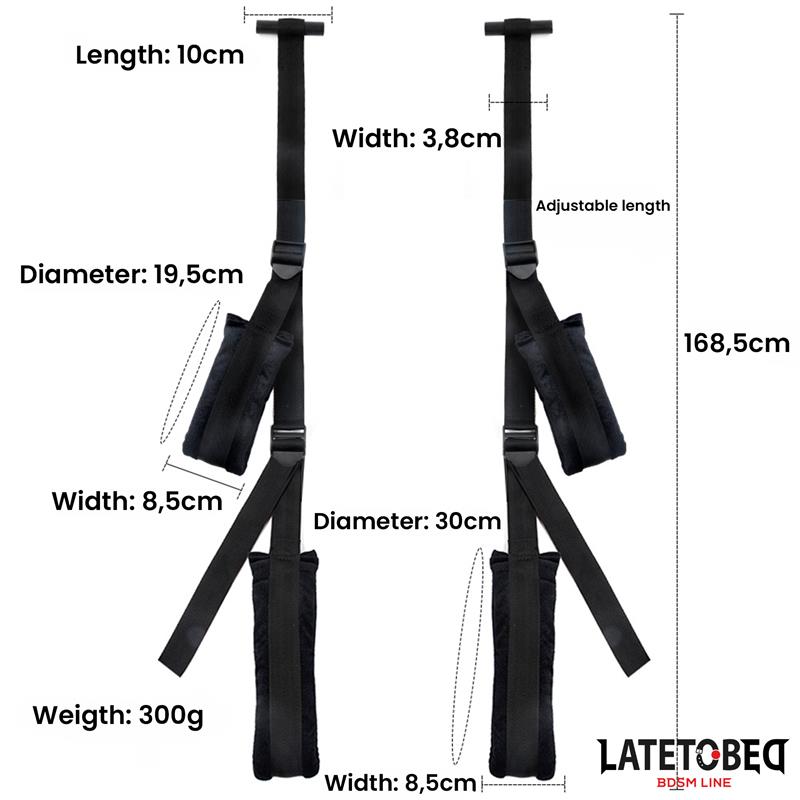 LATETOBED BDSM LINE - DOOR JAM SLING BLACK