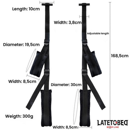 LATETOBED BDSM LINE - DOOR JAM SLING BLACK