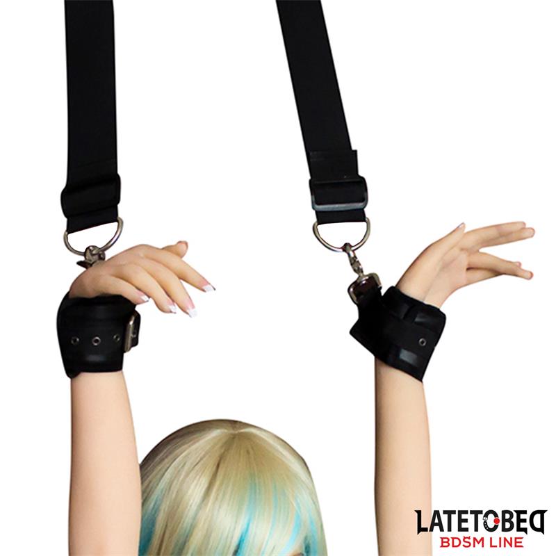 LATETOBED BDSM LINE - DOOR SWING NYLON BIND NEOPRENE WRIST CUFFS