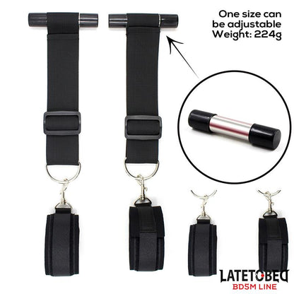 LATETOBED BDSM LINE - DOOR SWING NYLON BIND NEOPRENE WRIST CUFFS