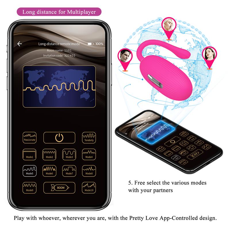 PRETTYLOVE - DOREEN VIBRATING EGG WITH ELECTRO SHOCK AND APP
