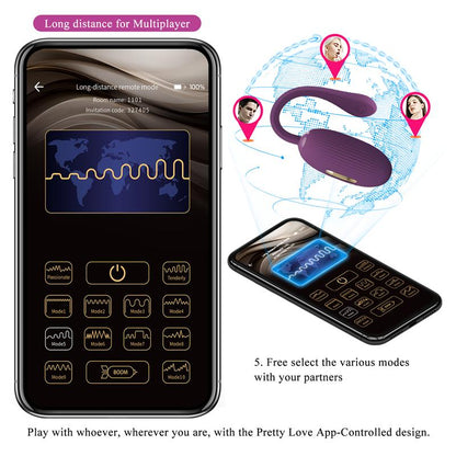 PRETTYLOVE - DOREEN VIBRATING EGG WITH ELECTRO SHOCK AND APP