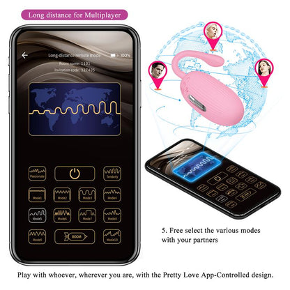 PRETTYLOVE - DOREEN VIBRATING EGG WITH ELECTRO SHOCK AND APP