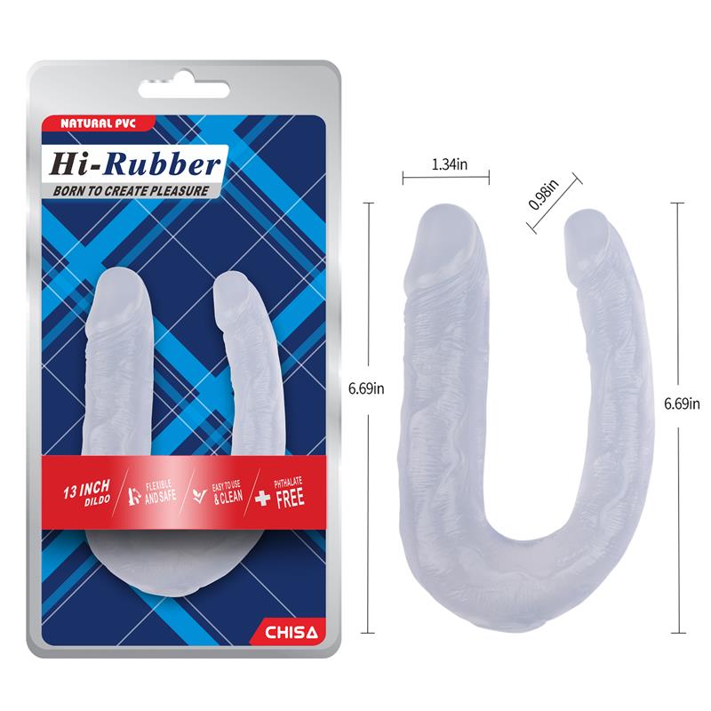 CHISA - DOUBLE DILDO 13 - 17CM CLEAR