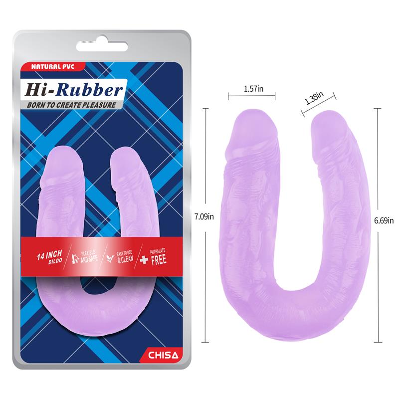 CHISA - DOUBLE DILDO 14 - 18CM PURPLE