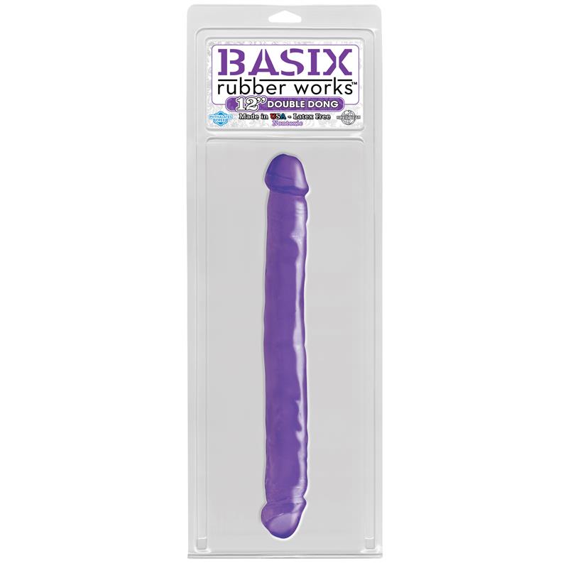 BASIX RUBBER WORKS - DOUBLE DILDO 30,5 CM PURPLE