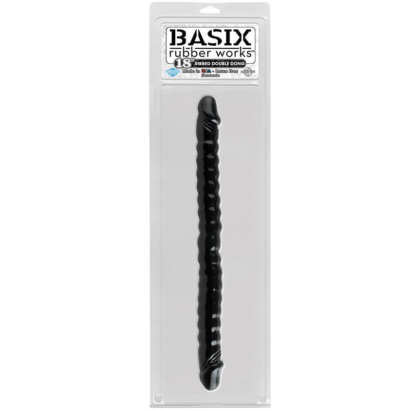 BASIX RUBBER WORKS - DOUBLE DILDO 45,7 CM BLACK