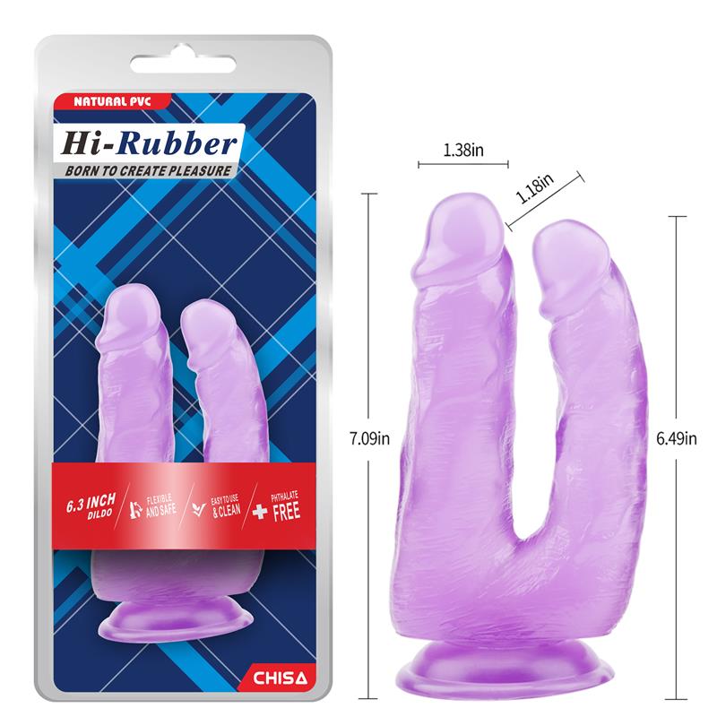 CHISA - DOUBLE DILDO 6.3 - 18CM PURPLE