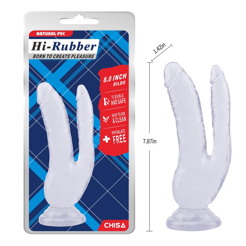 CHISA - DOUBLE DILDO 8 - 20CM CLEAR