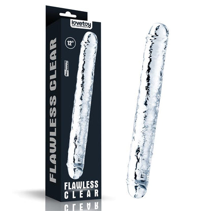 LOVETOY - DOUBLE DILDO FLAWLESS CLEAR 12 CLEAR