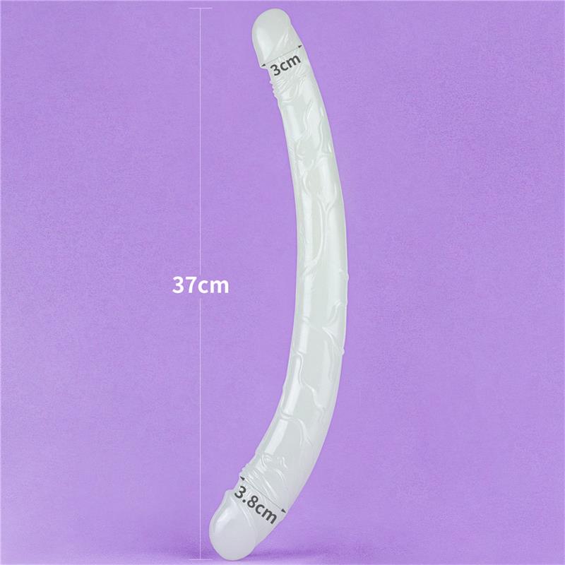 LOVETOY - DOUBLE DILDO LUMINO 14.5 BLUE LIGHT