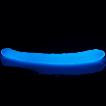 LOVETOY - DOUBLE DILDO LUMINO 14.5 BLUE LIGHT