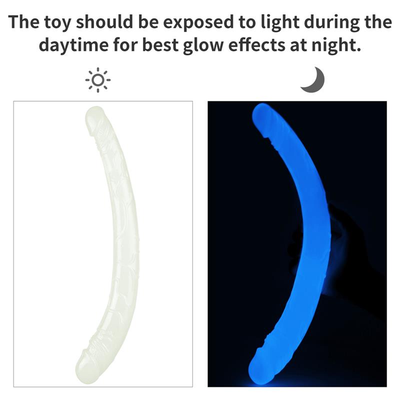 LOVETOY - DOUBLE DILDO LUMINO 14.5 BLUE LIGHT
