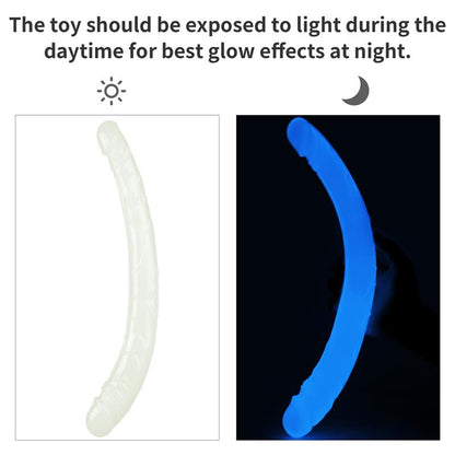 LOVETOY - DOUBLE DILDO LUMINO 14.5 BLUE LIGHT