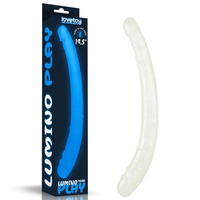 LOVETOY - DOUBLE DILDO LUMINO 14.5 BLUE LIGHT