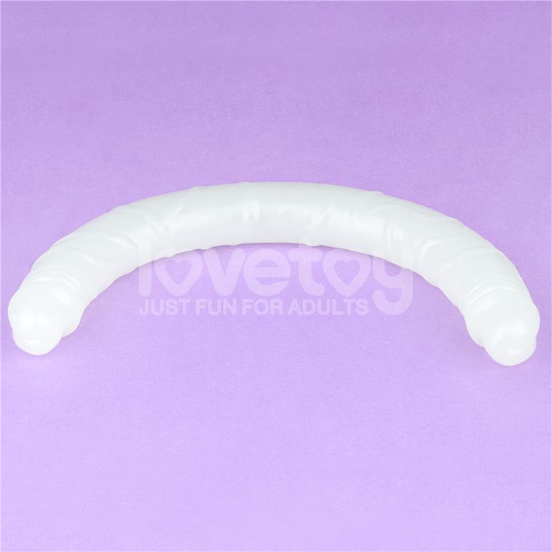 LOVETOY - DOUBLE DILDO LUMINO BLUE LIGHT 18.5