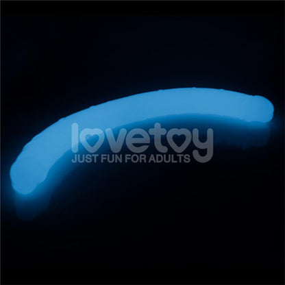LOVETOY - DOUBLE DILDO LUMINO BLUE LIGHT 18.5