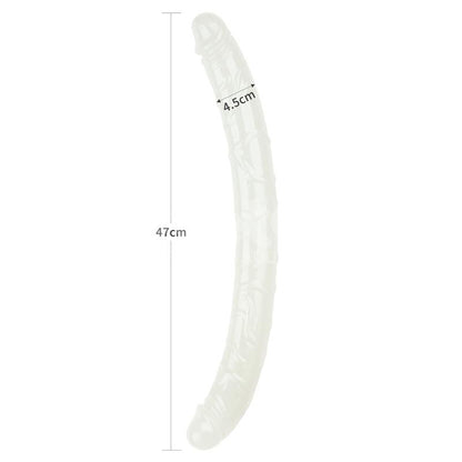 LOVETOY - DOUBLE DILDO LUMINO BLUE LIGHT 18.5