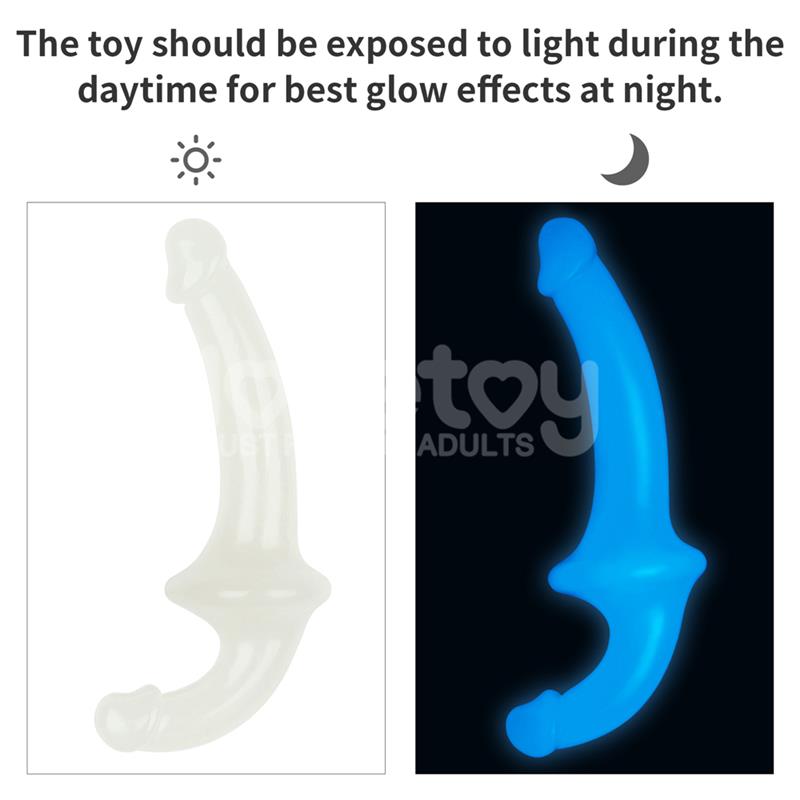 LOVETOY - DOUBLE DILDO LUMINO PLAY BLUE LIGHT 10.5