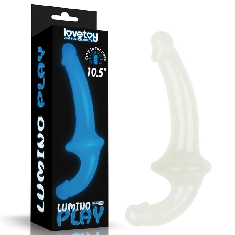LOVETOY - DOUBLE DILDO LUMINO PLAY BLUE LIGHT 10.5