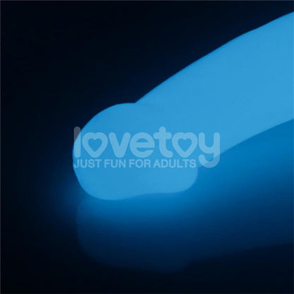 LOVETOY - DOUBLE DILDO LUMINO PLAY BLUE LIGHT 10.5