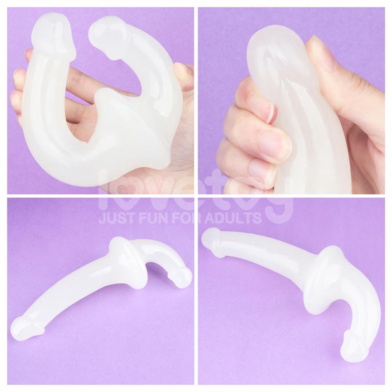 LOVETOY - DOUBLE DILDO LUMINO PLAY BLUE LIGHT 10.5