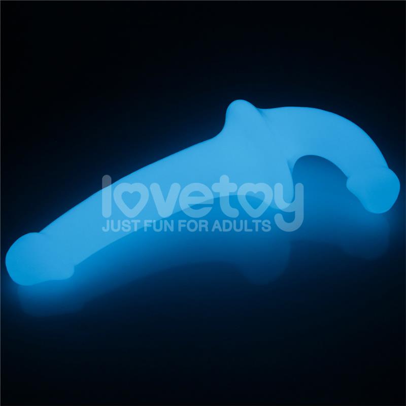 LOVETOY - DOUBLE DILDO LUMINO PLAY BLUE LIGHT 10.5