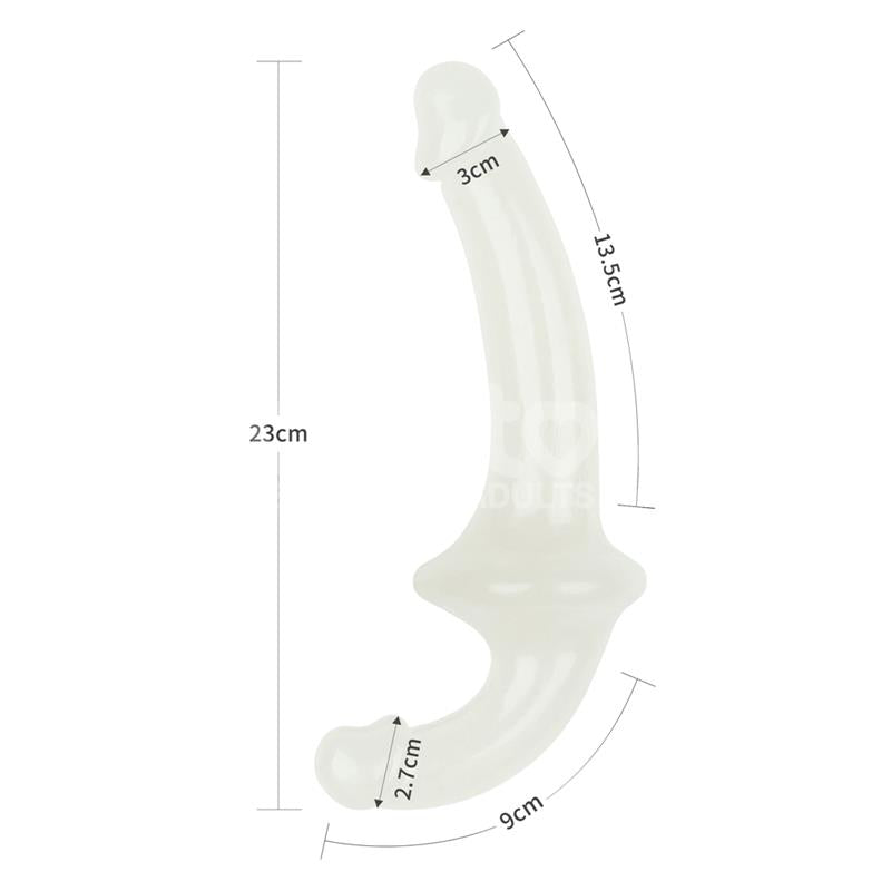 LOVETOY - DOUBLE DILDO LUMINO PLAY BLUE LIGHT 10.5