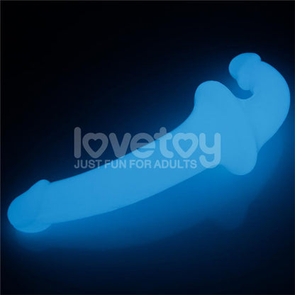 LOVETOY - DOUBLE DILDO LUMINO PLAY BLUE LIGHT 10.5