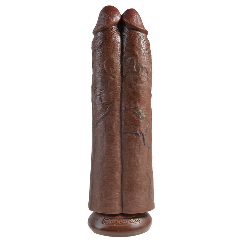 KING COCK - DOUBLE DILDO TWO COCKS ONE HOLE 11 BROWN