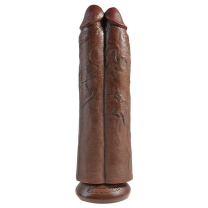 KING COCK - DOUBLE DILDO TWO COCKS ONE HOLE 11 BROWN