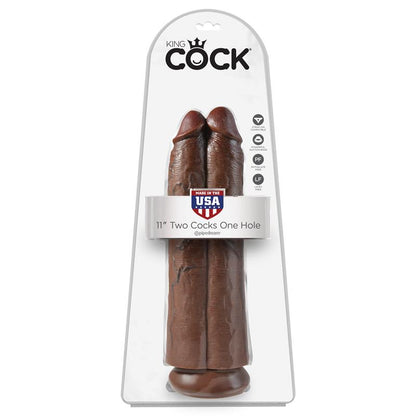 KING COCK - DOUBLE DILDO TWO COCKS ONE HOLE 11 BROWN