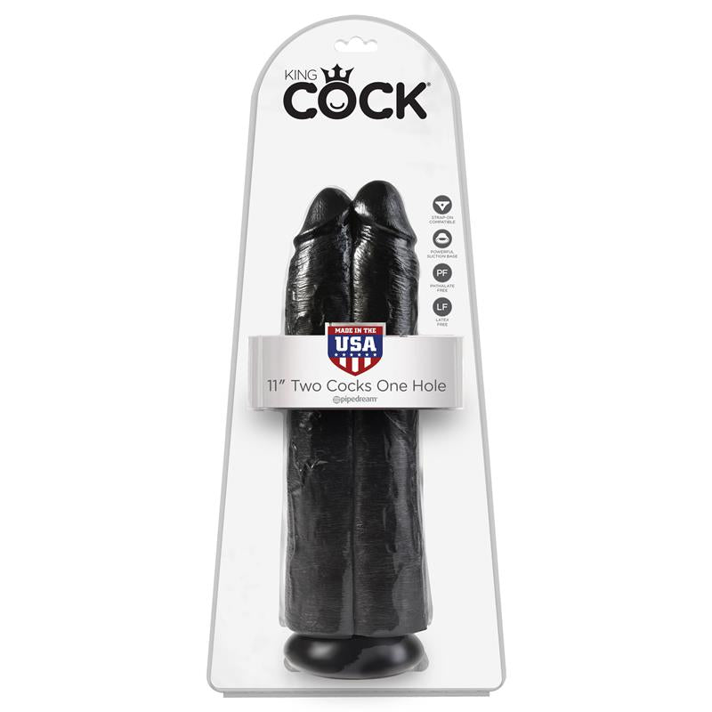 KING COCK - DOUBLE DILDO TWO COCKS ONE HOLE BLACK 11