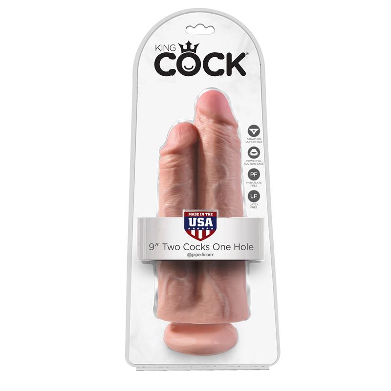 KING COCK - DOUBLE DILDO TWO COCKS ONE HOLE FLESH 9