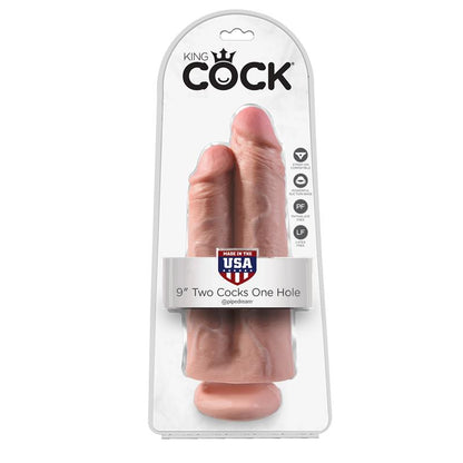KING COCK - DOUBLE DILDO TWO COCKS ONE HOLE FLESH 9