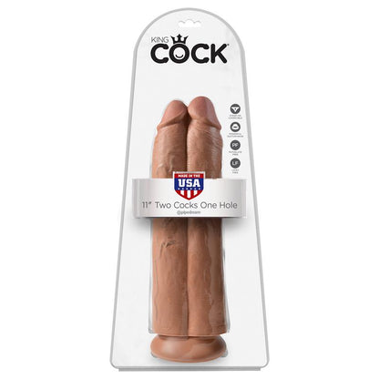 KING COCK - DOUBLE DILDO TWO COCKS ONE HOLE TAN 11