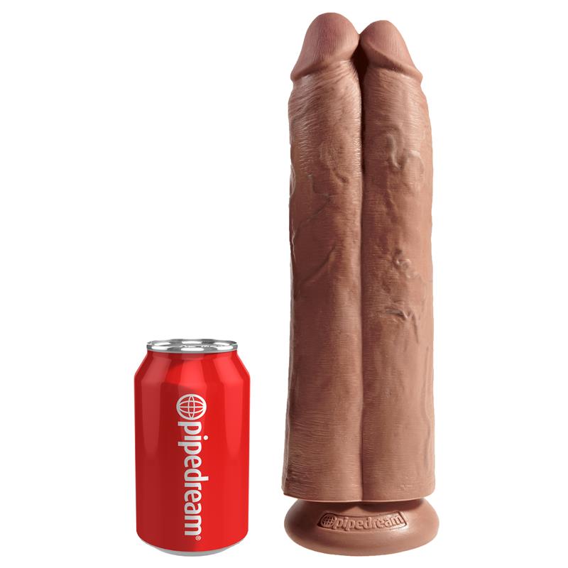 KING COCK - DOUBLE DILDO TWO COCKS ONE HOLE TAN 11