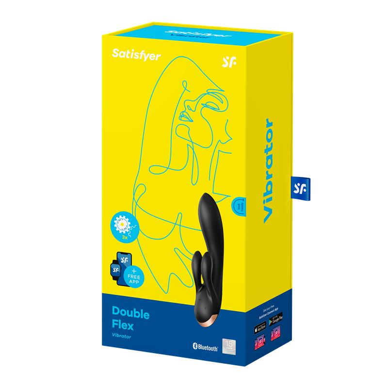 SATISFYER - DOUBLE FLEX G-SPOT VIBE 3 MOTORS SATISFYER APP CONNECT BLACK