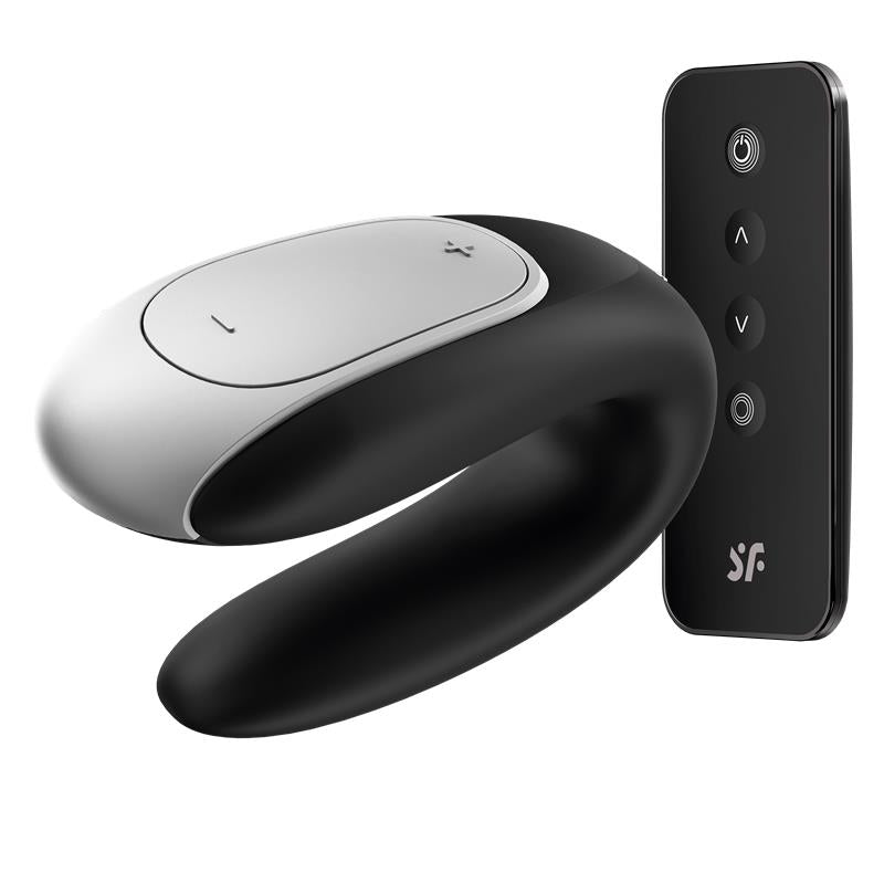 SATISFYER - DOUBLE FUN COUPLE VIBE WITH APP AND REMOTE CONTROL BLACK