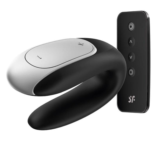 SATISFYER - DOUBLE FUN COUPLE VIBE WITH APP AND REMOTE CONTROL BLACK