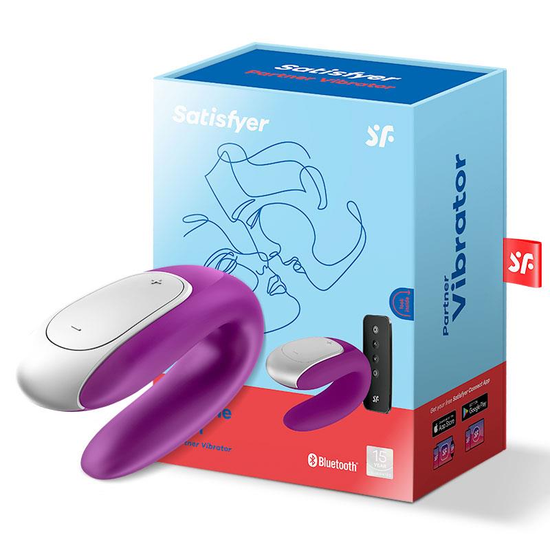 SATISFYER - DOUBLE FUN VIBE FOR COUPLES WITH APP AND REMOTE CONTROL VIOLET