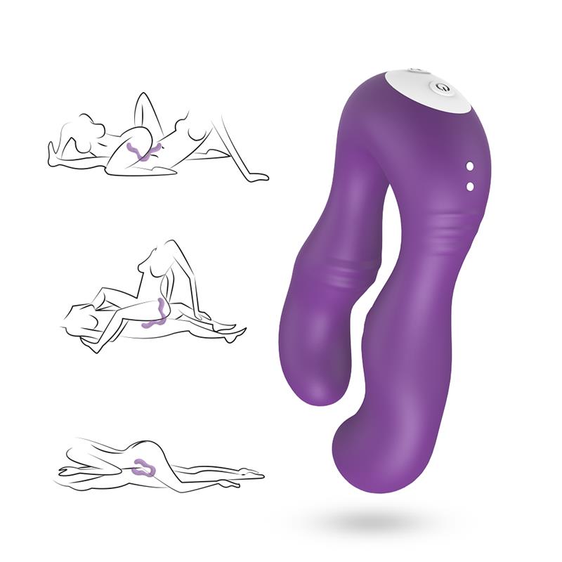 URBAN SKY - DOUBLE-HEADED COUPLES VIBRATOR PURPLE