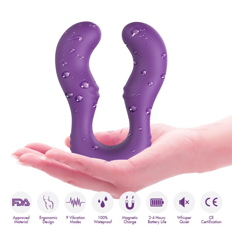 URBAN SKY - DOUBLE-HEADED COUPLES VIBRATOR PURPLE
