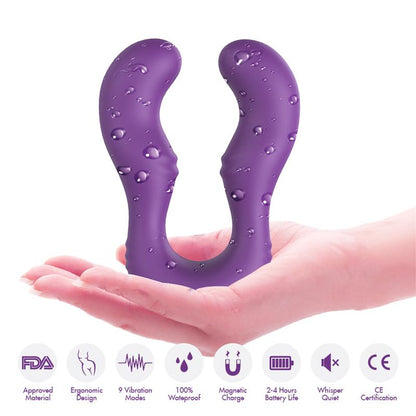 URBAN SKY - DOUBLE-HEADED COUPLES VIBRATOR PURPLE