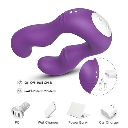 URBAN SKY - DOUBLE-HEADED COUPLES VIBRATOR PURPLE