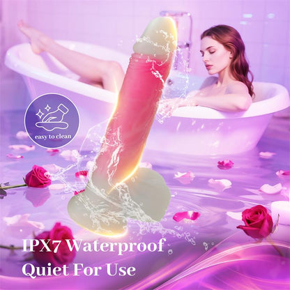URBAN SKY - DOUBLE-LAYER DILDO WITH VIBRATION, THRUSTING AND HEATING 21.5 CM