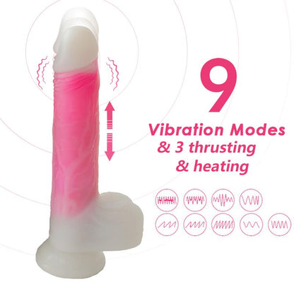 URBAN SKY - DOUBLE-LAYER DILDO WITH VIBRATION, THRUSTING AND HEATING 21.5 CM
